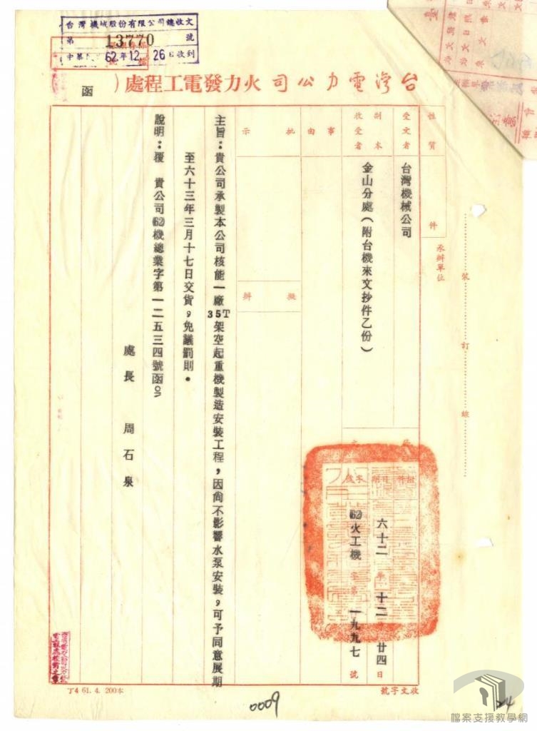 北部核能電廠第1、2部機循環水抽水機房35公頓架空吊車工程3