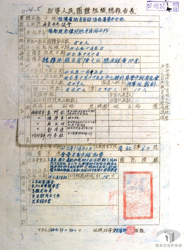 台灣省地方自治協會組織分會附3