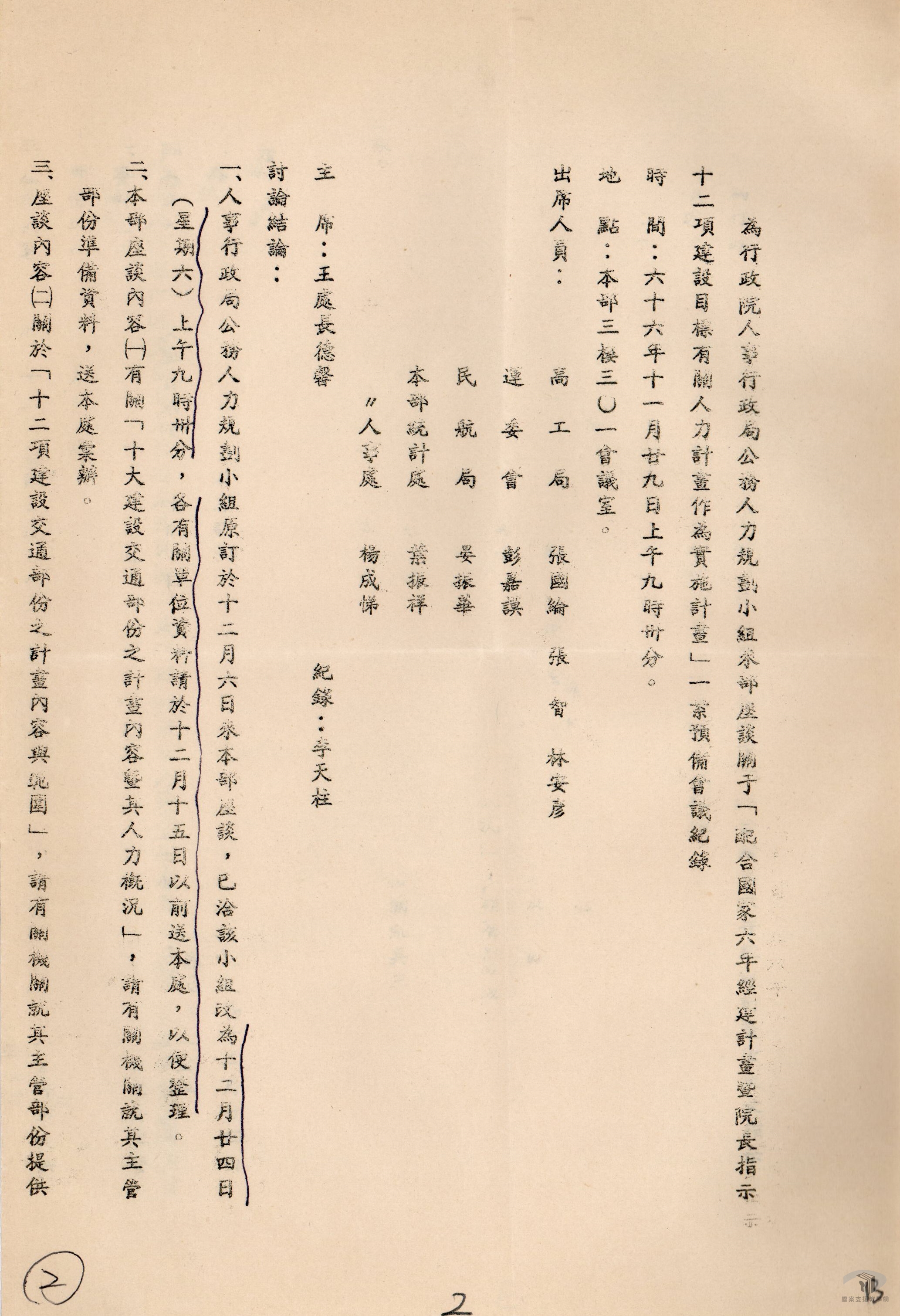 配合國家六年經建計畫有關人力計畫作為實施計畫案4