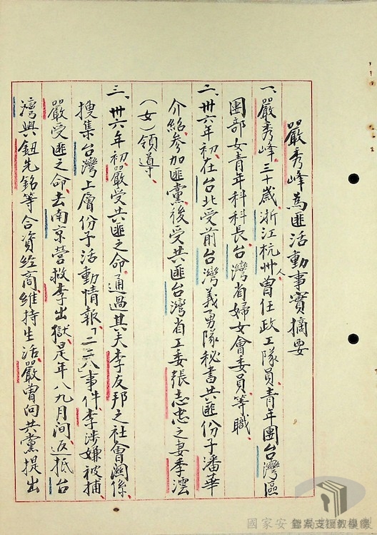 破獲匪臺灣省工作委員會1