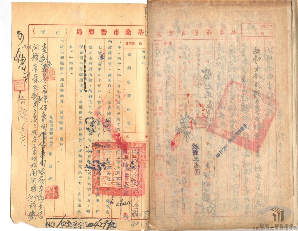 可疑分子考管-劉英昌、張金爵等行蹤卷1